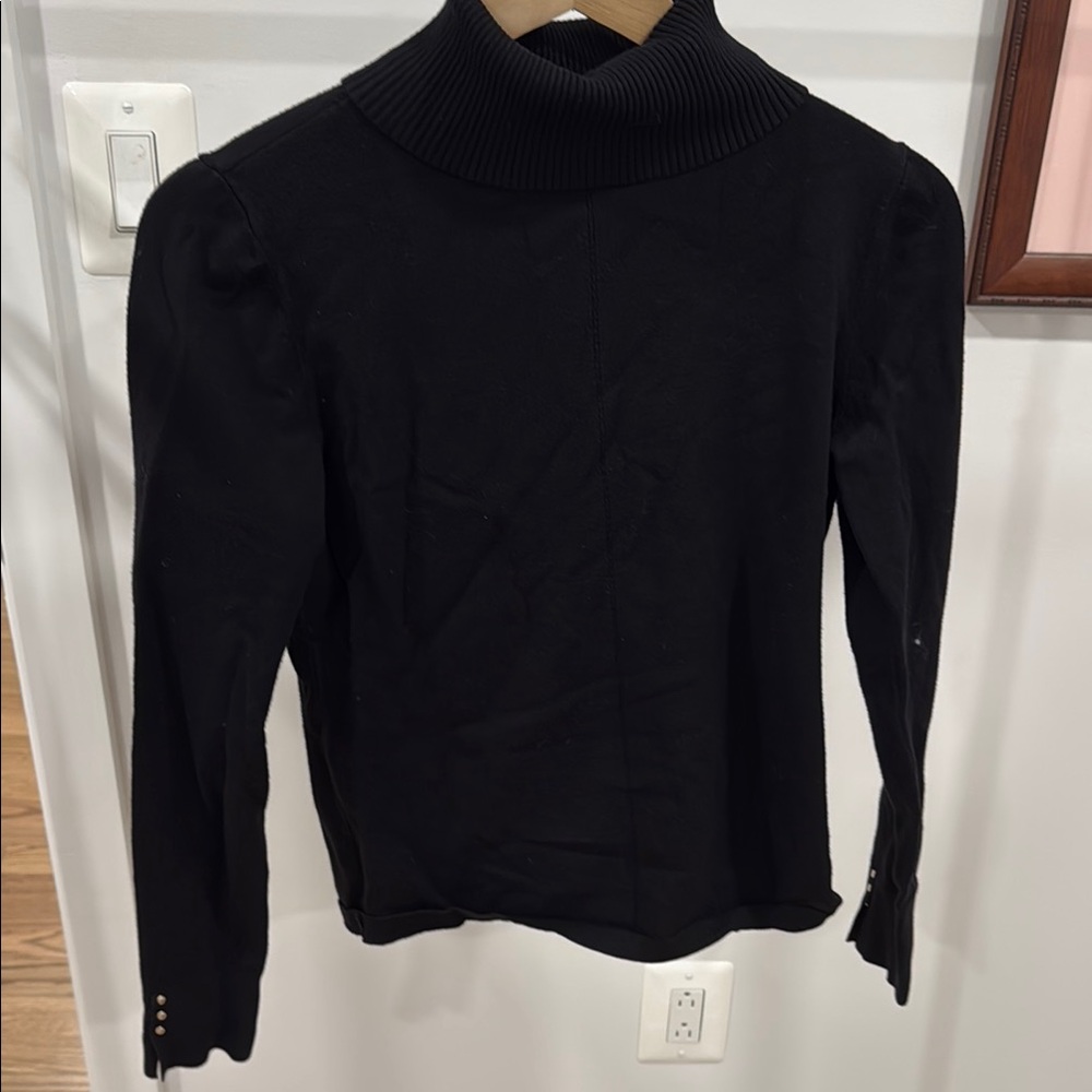 White House Black Market Ribbed Black Sweater